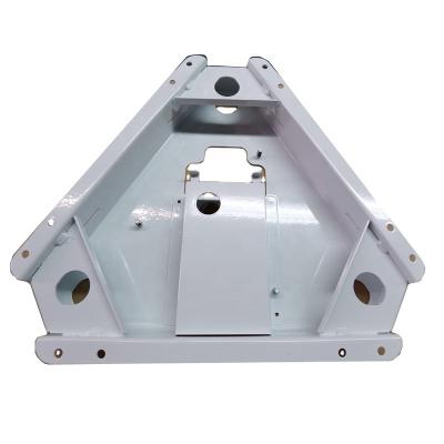 China Custom Machine Protector Chassis Box With Metal Sheet Metal Fabrication Bending White Powder Coating Chassis for sale