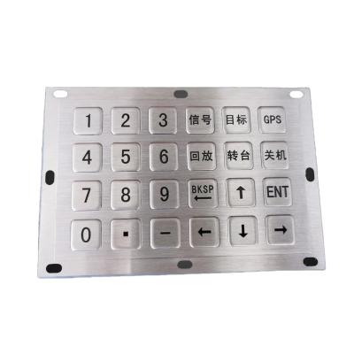 China Waterproof Numeric Keypad Telecom Survey Machine Key Stainless Steel Metal Swept 24 Keys Swept Keyboards for sale