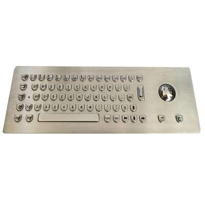 China New Selling Durable Metal Keypad Industrial Equipment Stainless Steel Metal Computer Keyboard With Trackball for sale