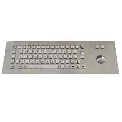 China New Hot Selling Metal Self Service Kiosks Waterproof Stainless Steel Metal 67 Keys Keyboard With Trackball for sale