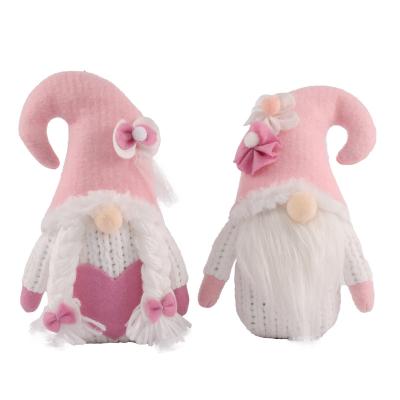 China Toy Holiday Decorations Soft Light Pink Knitted Doll Faceless Ornaments For New Valentine's Day Gifts for sale