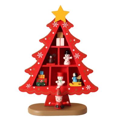 China Creative Wooden Christmas Tree Window Table Decorations Children's DIY Gifts Shopping Mall Craft Decorations for sale