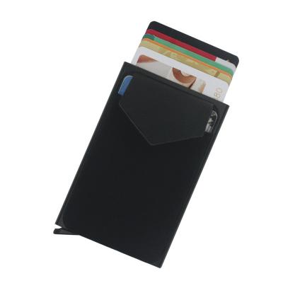 China Fashion Aluminum Wallet With Elasticity Back Pocket ID Credit Card Holder RFID Metal Wallet Automatic Pop Up Bank Cards Case for sale