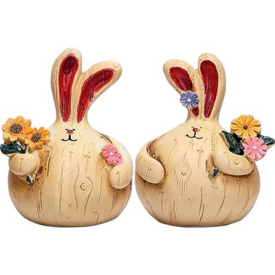 China Minimalist Craft Decoration Wine Cabinet Furnishing Craft Ornaments 2 Pcs Fat Rabbit Creative Cute Home Decoration for sale