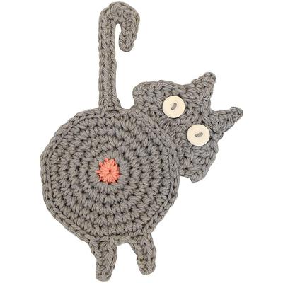 China Viable Absorbent Coasters Cat Butt Coasters Funny Drink Mat Handmade Crochet Cup Coaster for Decor Cat Gifts Home Office for sale