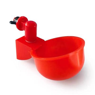 China Farms Chicken Drinker Drink Cups for Automatic Waterer Red Bowl Chicken Quail Poultry Cage Feeder Water Drink Cups for sale