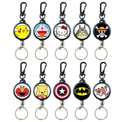 China Retractable Anti-lost Metal Reels Card Badge Holder Clip Buckle With Hook Key Chain for sale