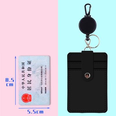 China Custom Logo Elastic Pull Lanyard And Card Holder Fashion Logo Retractable Card Holder Key Chain for sale