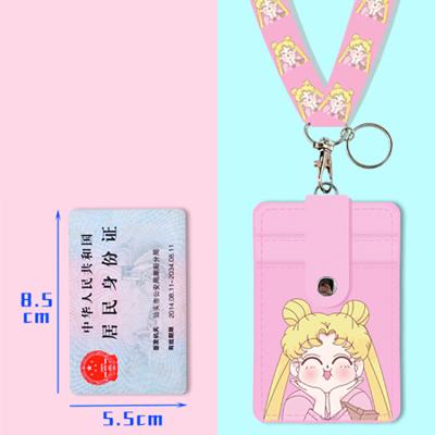 China Fashion Factory Fashionid ID Card Holder with Lanyard Multi Card Positions Foldable Card Sleeve for sale