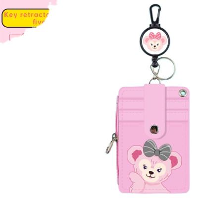 China Fashion Wallet Case With Retractable Lanyard Holder Cartoon Card Sleeves for sale