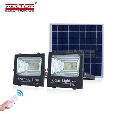 China ALLTOP Wireless IP65 25W 40W 60W 100W 200W 300W Outdoor Lighting Remote Control Waterproof Solar LED Flood Light for sale