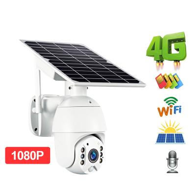 China ALLTOP 4G Wifi CCTV Siren Outdoor Solar Camera Built-in High Quality Solar Battery Powered Video Surveillance Cam for sale