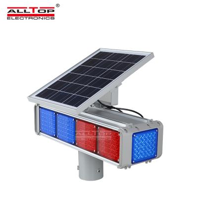 China New Cheap Solar Signal Flashing Light Iron+Aluminum+PC+ABS Solar Red Blue Red Light Amber Traffic Light for sale