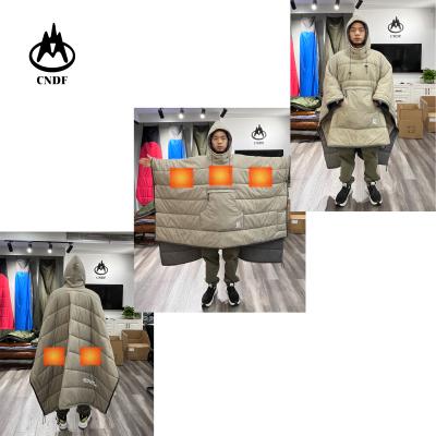 China Envelope Type New Design Universal USB Heating Warm Nylon Envelope Sleeping Bag Coat For Cold Weather Camping Outdoor Traveling for sale