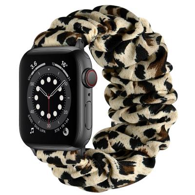 China Elastic Sport Watchband Fabric Strap Band For Apple Watch 49mm 45mm 41mm 44mm 40mm Women Hair Scrunchie Replacement Wristband Watch Band for sale