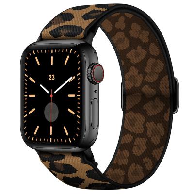 China Sport Watch Band Wave Pattern Sliding Stripes Fabric Elastic Band Nylon Strap For Apple Watch Series 8 7 6 5 4 49mm 45mm 44mm 42mm 40mm for sale