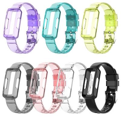 China Adjustable Clear Sports Watchband TPU Watch Band Screen Protector For Fitbit Inspire3 Watch Strap for sale