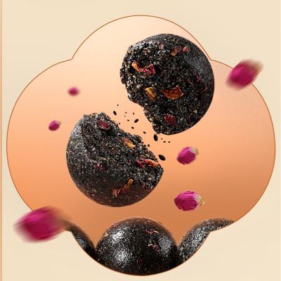 China Black Taste Rose Flavor Dessert Healthy Instant Food Delicious Black Sesame Snacks Black Sesame Ball for sale