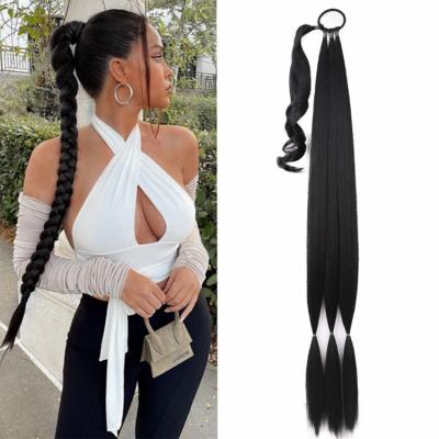 China Exquisite Human Hair Extensions for Confidence Braided Ponytail Big Braids for sale