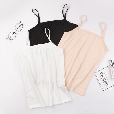 China Cheap Women's QUICK DRY Summer Comfortable Solid Color Suspender Elastic Vest Top for sale