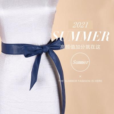 China Comfortable new Korean women's fashion dress accessories bow leather belt wide soft belt for sale