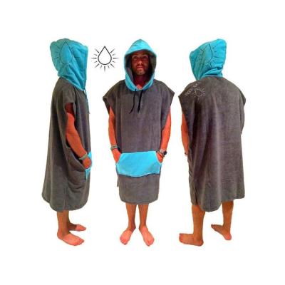 China Hot Sale Adult Private Microfiber Poncho Easy Change Hooded Beach Towel QUICK DRY for sale