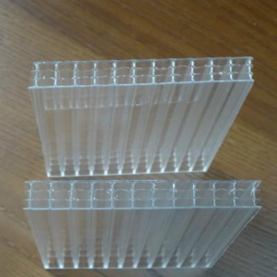 China 6mm PC Hollow Transparent Roofing Sheets For Greenhouse for sale