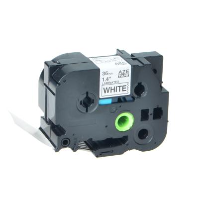 China PET 36mm black on white TZe261 label compatible for brother TZe-261 P-contact printer label cassette for sale