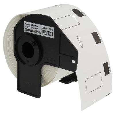 China Compatible COMPATIBLE for Brother Labels DK-11209 62mmx29mm 800 Labels by Small Roll Address White Paper Labels DK DK 1209 1209 Dk1209 for sale