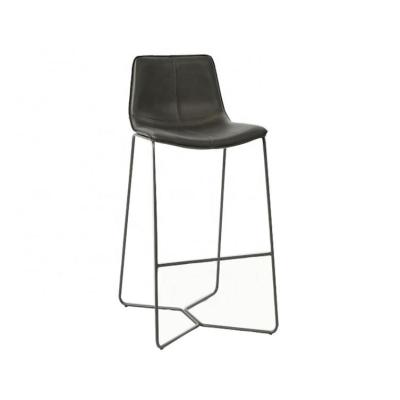 China Morden Metal Bar Stool White Leather Gold Sneak Modern Dining Chairs Gray Matte Stoolbar Black Powdercoated Chrome for sale