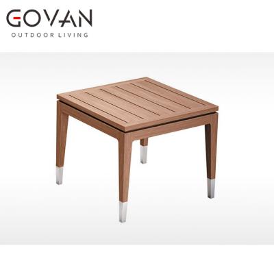 China New Arrival Garden Furniture Modern Design Hotel Teak Wood Patio Small Outdoor Side Table for sale