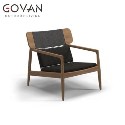 China New Style Outdoor Furniture Garden Armrest Design Villa Leisure Chairs Teak Modern Outdoor Furniture Lounge Chair for sale