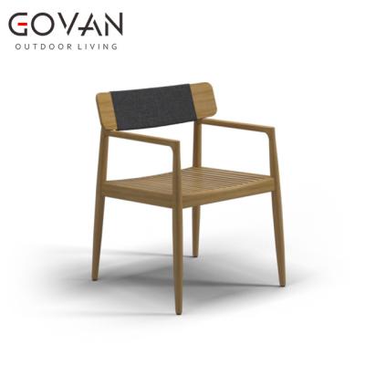 China New Design Removable Outdoor Garden Patio Leisure Furniture Cover Teak Solid Wood Dining Chair for sale