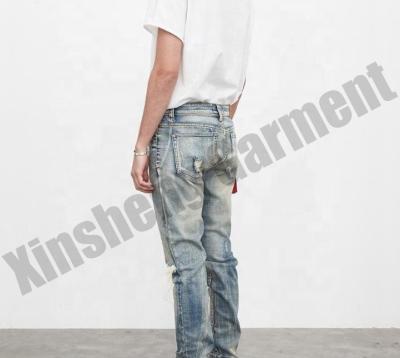 China 2021 QUICK DRY New Design Custom Destroyed Style Casual Ripped Men's Fashion Denim Jeans Men's Skinny Jeans for sale