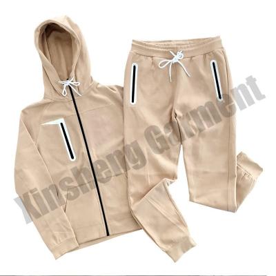 China 2021 Breathable Hoodie And 2 Piece Sportswear Zipper Tracker Set Custom Tracksuit Sportswear Wholesale Sport For Men for sale