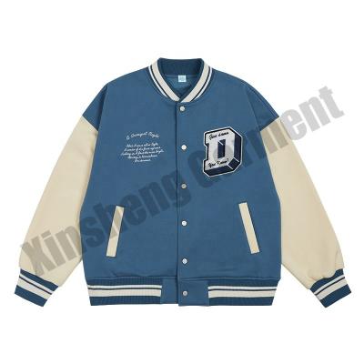 China 2022 QUICK DRY Wholesale Baseball Embroidery OEM Patches Custom Mens Letterman Jacket Plus Size Coat Varsity Jacket for sale