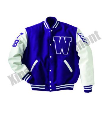 China New 2021 College Letterman QUICK DRY Leather Baseball Jacket Custom College Body Sleeves High School Varsity Jacket for sale