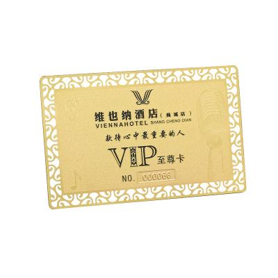 China China Customized Metal Cards Luxury Credit Card Size Vip Member Metal Business Card with Laser Engraving Logo for sale