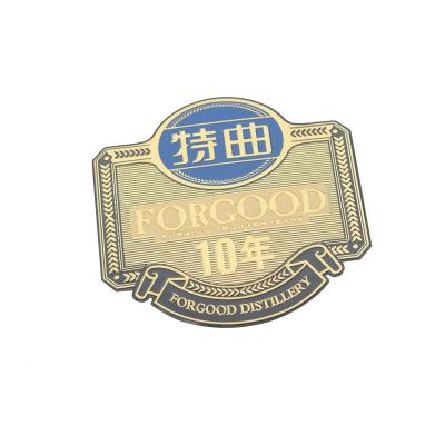 China China Customized Patterns Logos Private Labels Wine Bottle Stickers Packaging Aluminum Foil Metal Labels Wine Bottle Stickers for sale