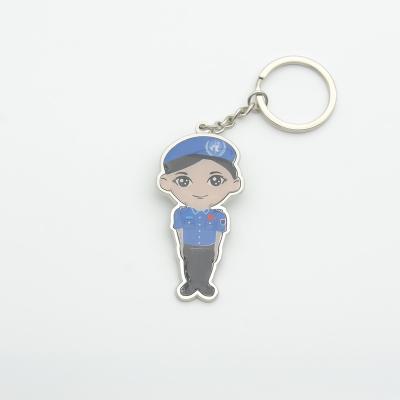 China China Factory customized shape logo 2D 3D epoxy resin sticker keychain zinc alloy metal key ring keychain for sale