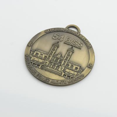 China China Personalized Metal Sports Trophies Awards Zinc Alloy 3D Casting Antique Copper Medals for sale