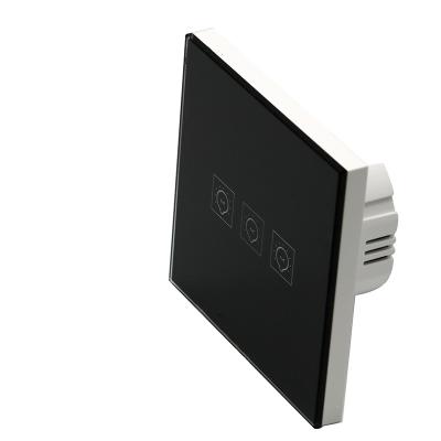 China Glomarket 3 Gang Wireless Eu Standard Switch Zigbee No Neutral Voice Control Glass Touch Light Wall Smart Switch à venda