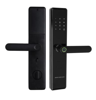 China Glomarket Tuya App Control Unlock Fingerprint Touch Smart Door Lock Unique Chip Encryption Technology Smart Door Lock for sale