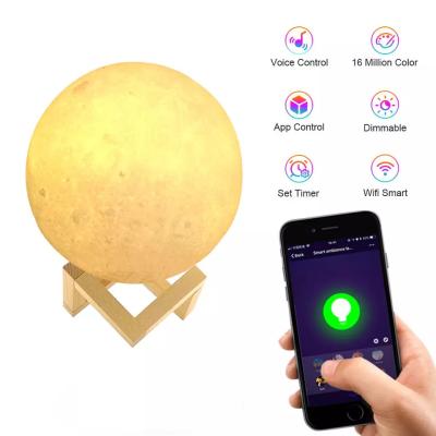 China Glomarket Tuya 3D Printed Moon Lamp Night Light 16 Million Colors Adjustable for sale