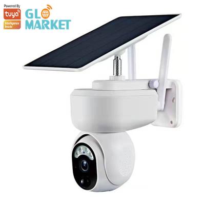 China Outdoor Tuya Wifi Camera 1080p Two Way Intercom Waterproof Smart Solar Camera for sale