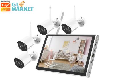 China Glomarket Smart Tuya Wifi NVR Kit 4CH Camera 1080P 10.1 Inch LCD NVR Kit for sale