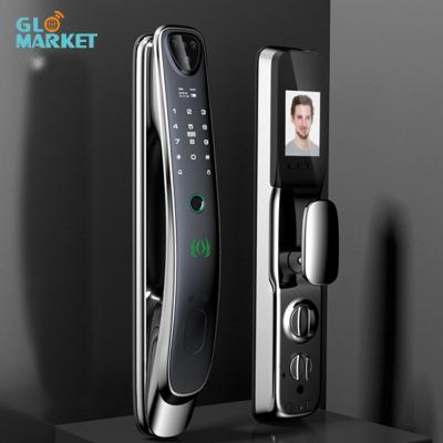 Cina Glomarket Smart Tuya Wifi Porte di blocco Camera incorporata Lavorare con App Cat Eye Impronte digitali Password Sicurezza Porte di blocco in vendita