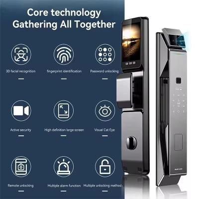 China Glomarket Tuya Security Fully Automatic Smart Lock 3d Face Recognition Lock for sale