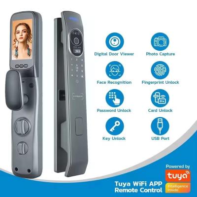 China Glomarket Tuya Smart Door Lock 3d gezichtsherkenning Automatische slimme sloten met camera slimme biometrische beveiliging deur slot Te koop