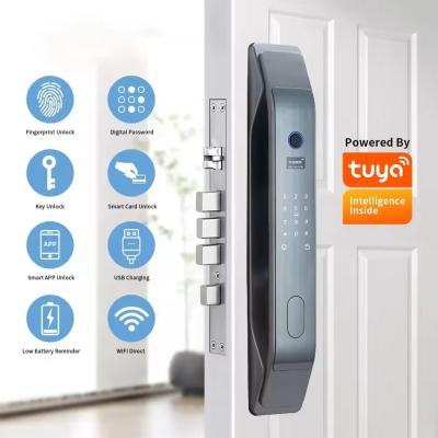 China Glomarket Tuya Smart 3D Face Fully Automatic Door Lock App Remote Unlock Fingerprint Smart Intelligent Door Lock For Smart Home for sale